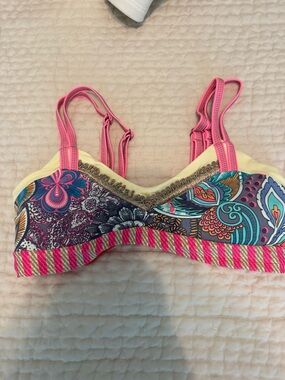 Maaji Floral & Red Strappy Bikini Top